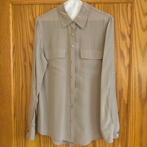 Silk button down top